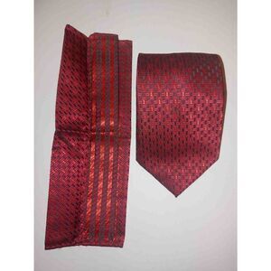 Vesuvio Napoli VINTAGE Men's Red/Black Handkerchief & Tie Set.